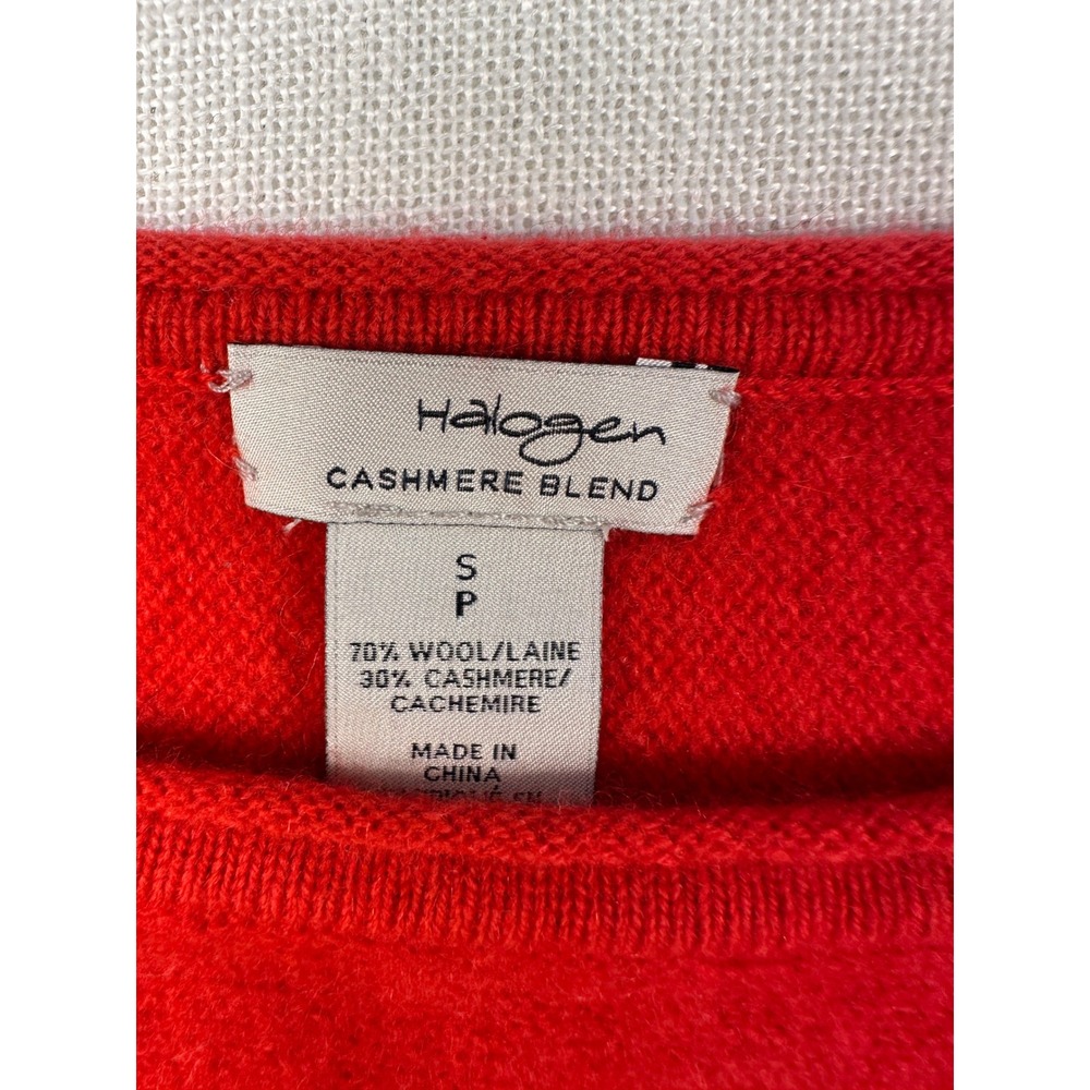 Halogen Womens Red Cashmere Wool Blend Crew Neck High Low Sweater Small - Picture 4 of 8